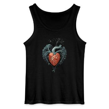 Cœur, Orgue, Vaisseaux, Veines, Veines, Amour - Débardeur Gildan Homme - noir - Devant - AI Model Male 185 dark (185cm)