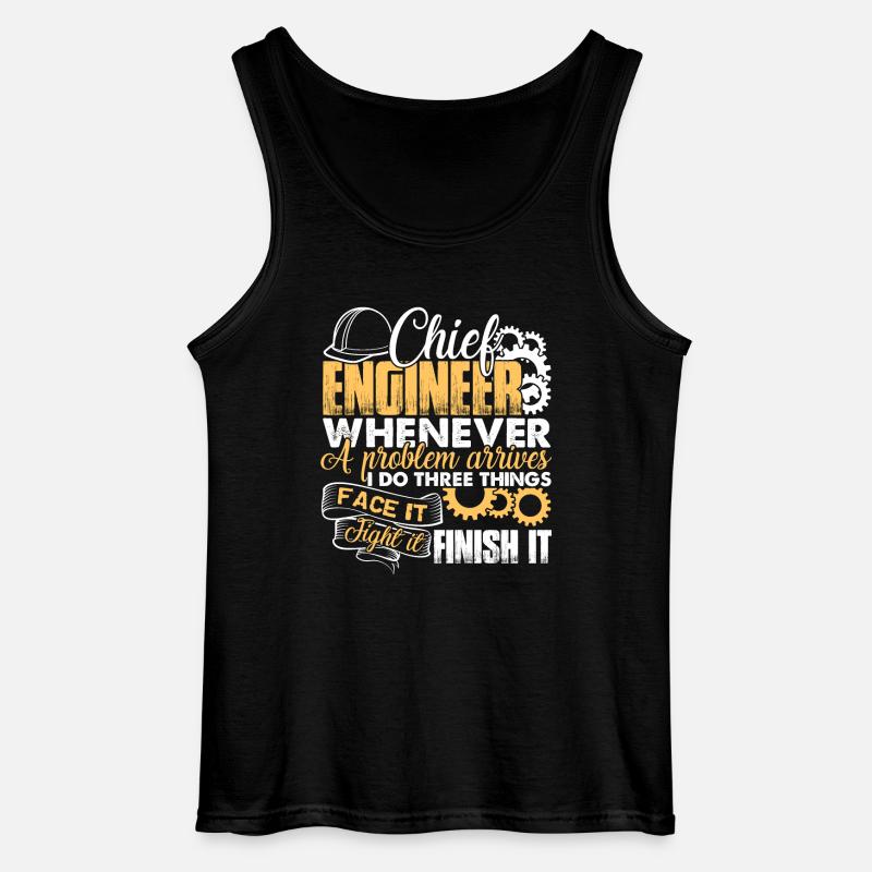Chief Engineer Solves Problem - Gildan Men’s Tank Top - black