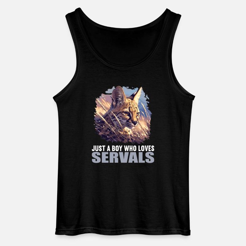 Servale Serval - Gildan Männer Tank Top - Schwarz