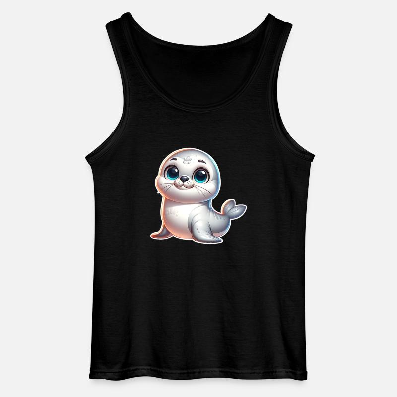 Robbe Seehund - Gildan Männer Tank Top - Schwarz
