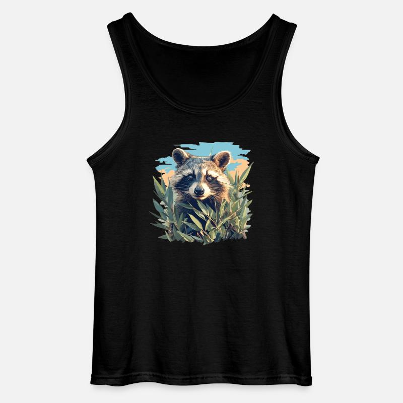 Waschbären Waschbär - Gildan Männer Tank Top - Schwarz