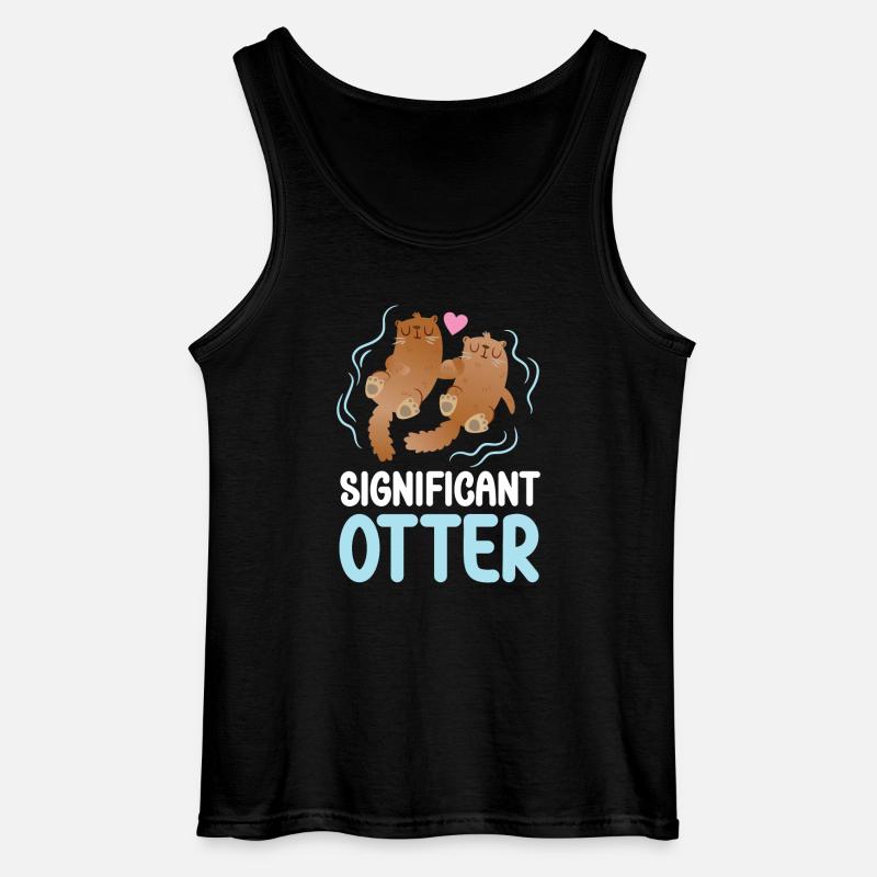 Otter Pun Significant Otter - Gildan Männer Tank Top - Schwarz