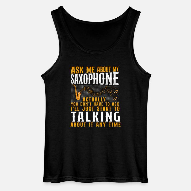 Saxophone Ask Me About My - Gildan Männer Tank Top - Schwarz