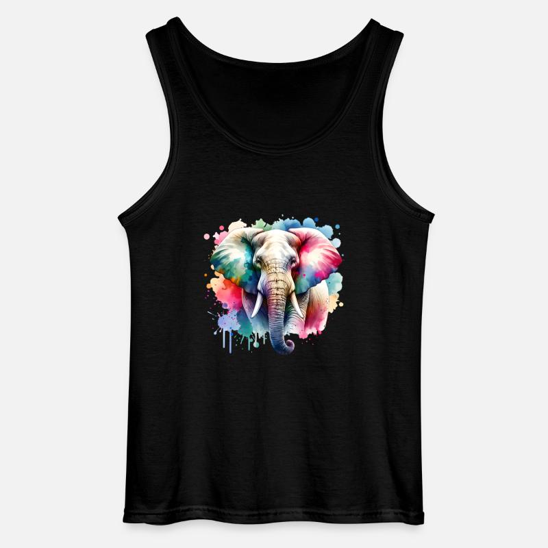 Elefant - Gildan Männer Tank Top - Schwarz