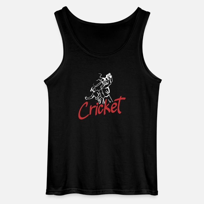 Cricket Player Graphical Illustration - Gildan Men’s Tank Top - black