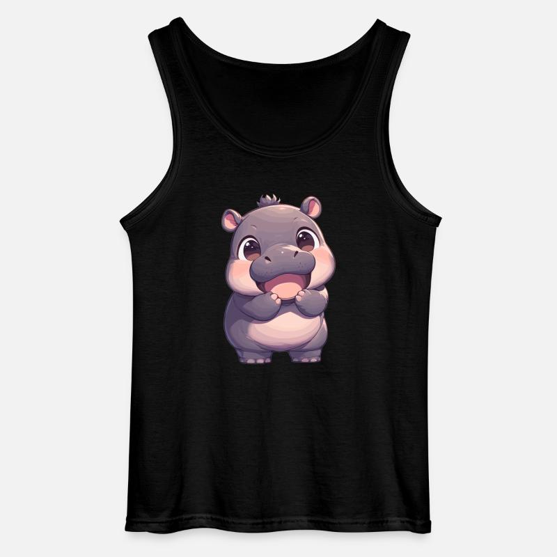 Nilpferd Flußpferd - Gildan Männer Tank Top - Schwarz