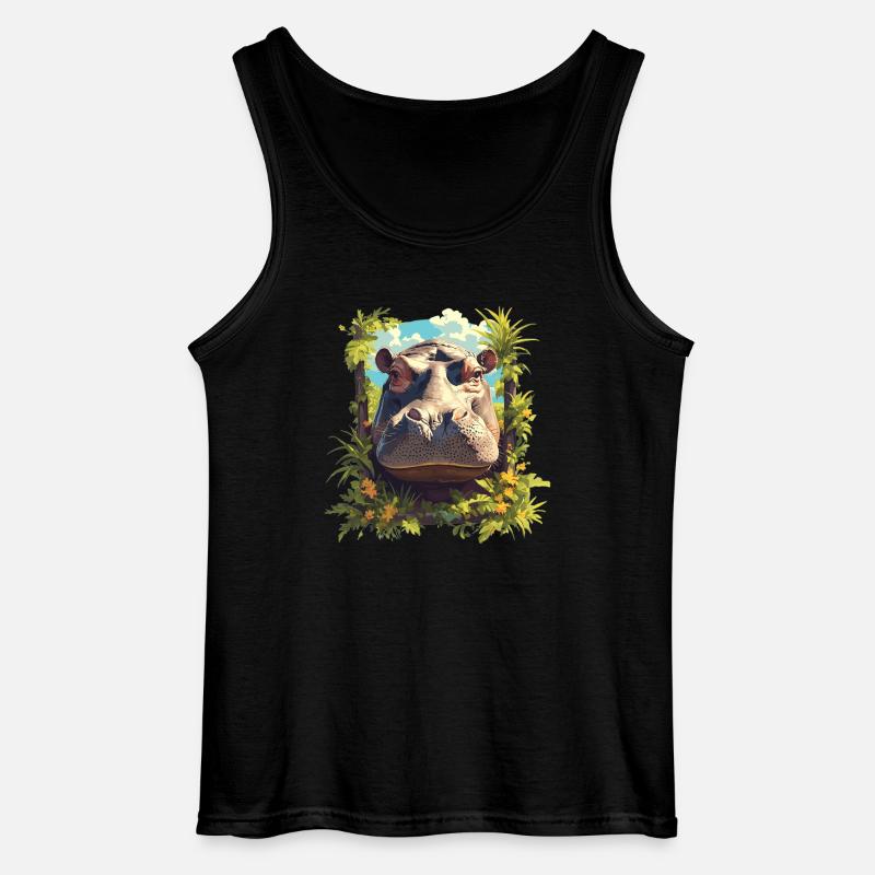 Nilpferd Flußpferd - Gildan Männer Tank Top - Schwarz