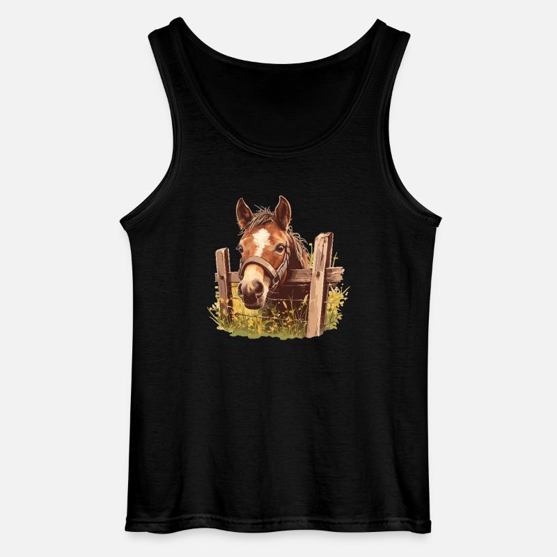 Pferde Pferd - Gildan Männer Tank Top - Schwarz