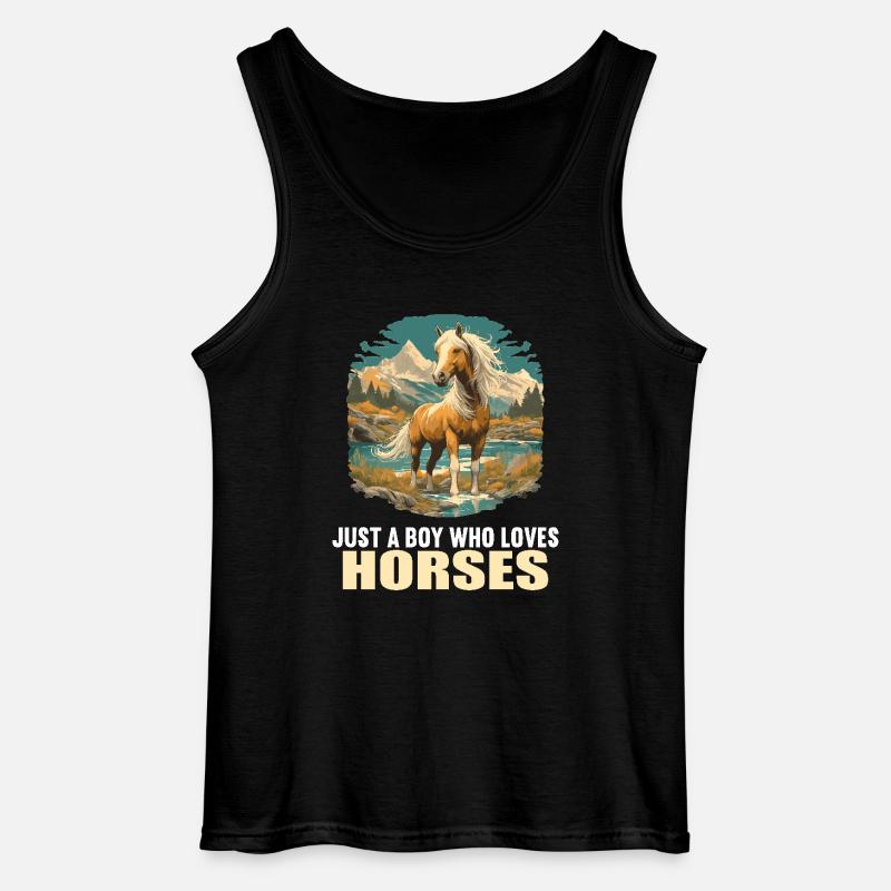 Pferde Pferd - Gildan Männer Tank Top - Schwarz