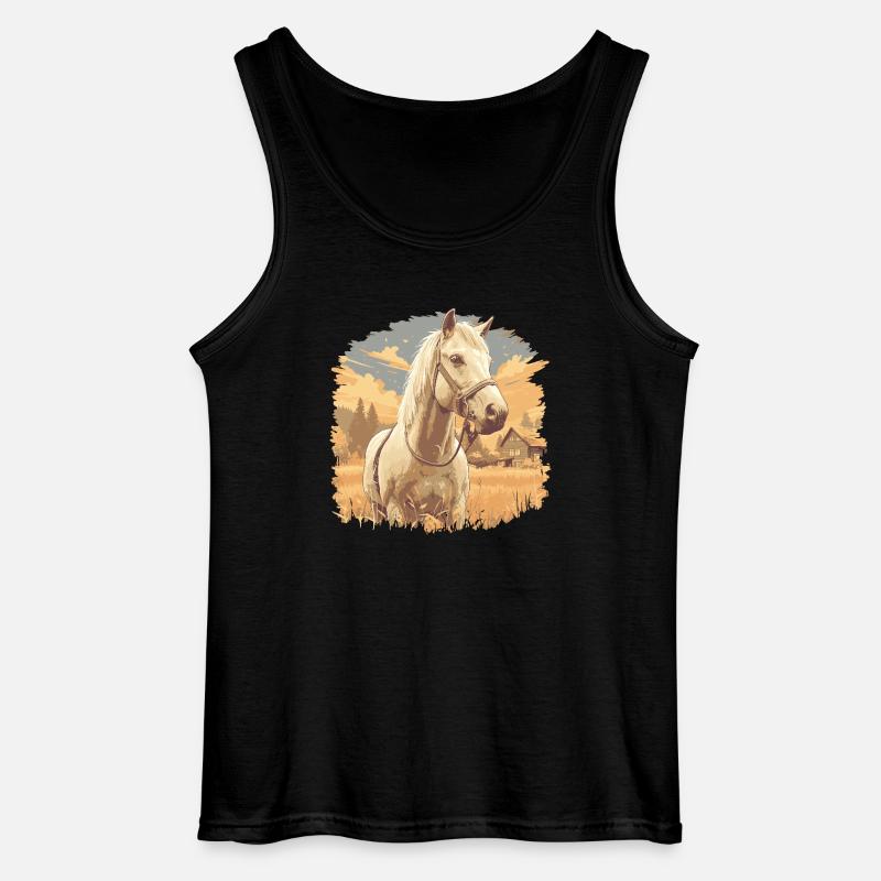 Pferde Pferd - Gildan Männer Tank Top - Schwarz