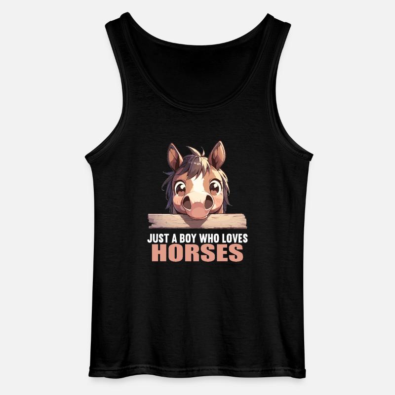 Pferde Pferd - Gildan Männer Tank Top - Schwarz