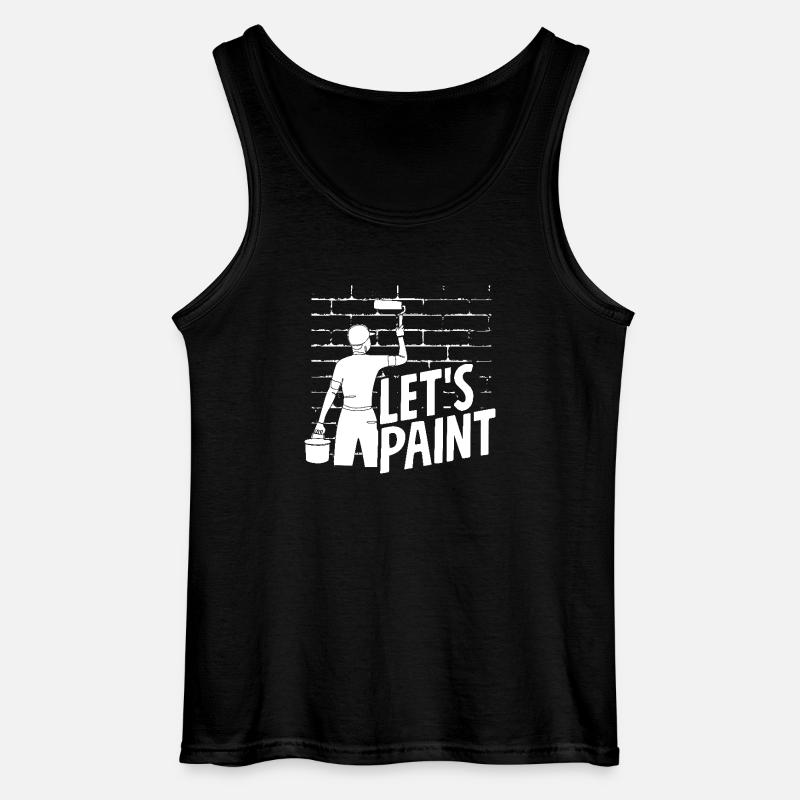 Let's Paint, Painter Enthusiast - Gildan Men’s Tank Top - black