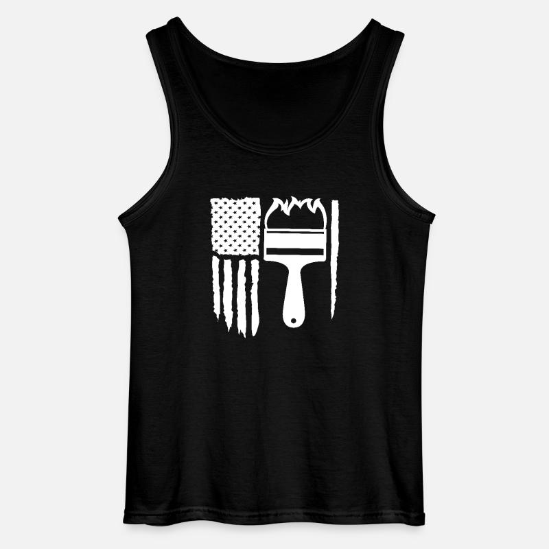 Painter Flag Brush Creativity - Gildan Men’s Tank Top - black
