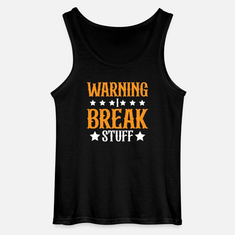 Warning I Break Stuff 23 - Gildan Männer Tank Top - Schwarz
