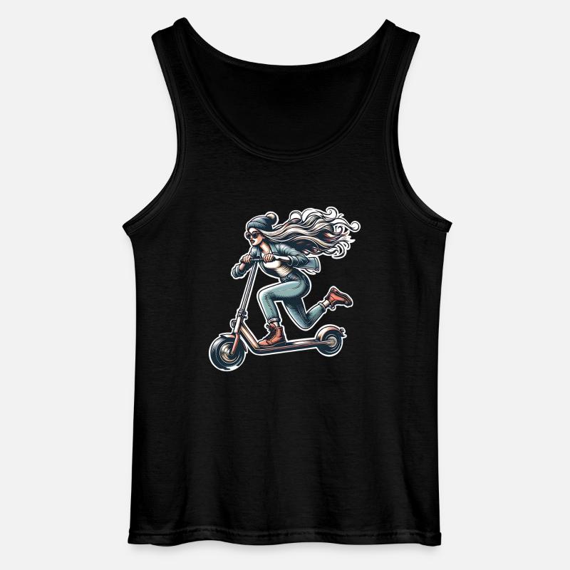 E-Scooter E-Roller Frau Scooter - Gildan Männer Tank Top - Schwarz
