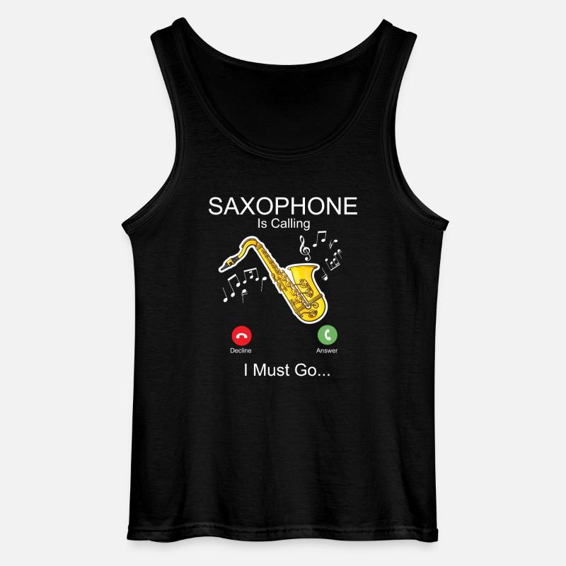 Saxophone Phone Display Saxophone - Gildan Männer Tank Top - Schwarz