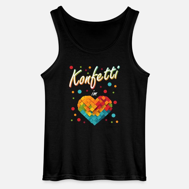 Konfetti Fasching Karneval Spaß Design - Gildan Männer Tank Top - Schwarz