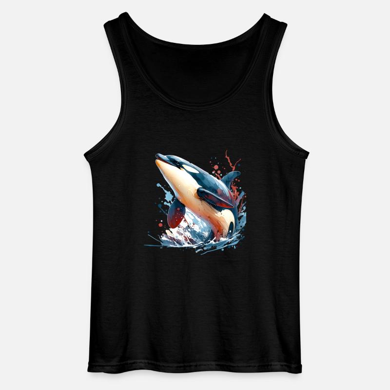 Orca Killer Whale - Gildan Men’s Tank Top - black