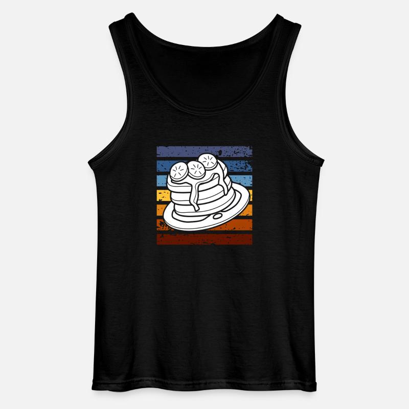 Retro Pancakes Breakfast Indulgence - Gildan Men’s Tank Top - black