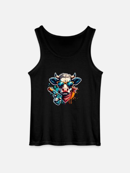 Cow Water Pistol - Gildan Men’s Tank Top - black