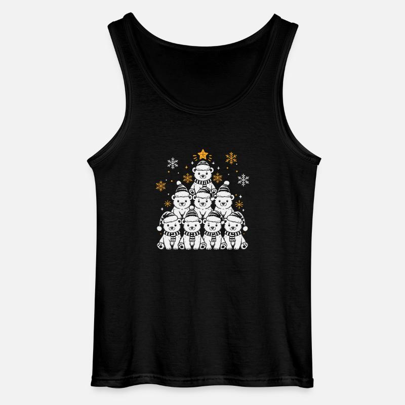 Weihnachtsbaum Eisbär - Gildan Männer Tank Top - Schwarz