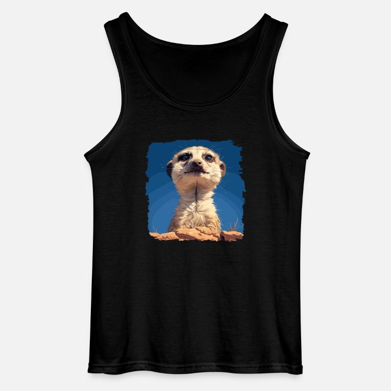Meerkat Erdmännchen - Gildan Männer Tank Top - Schwarz