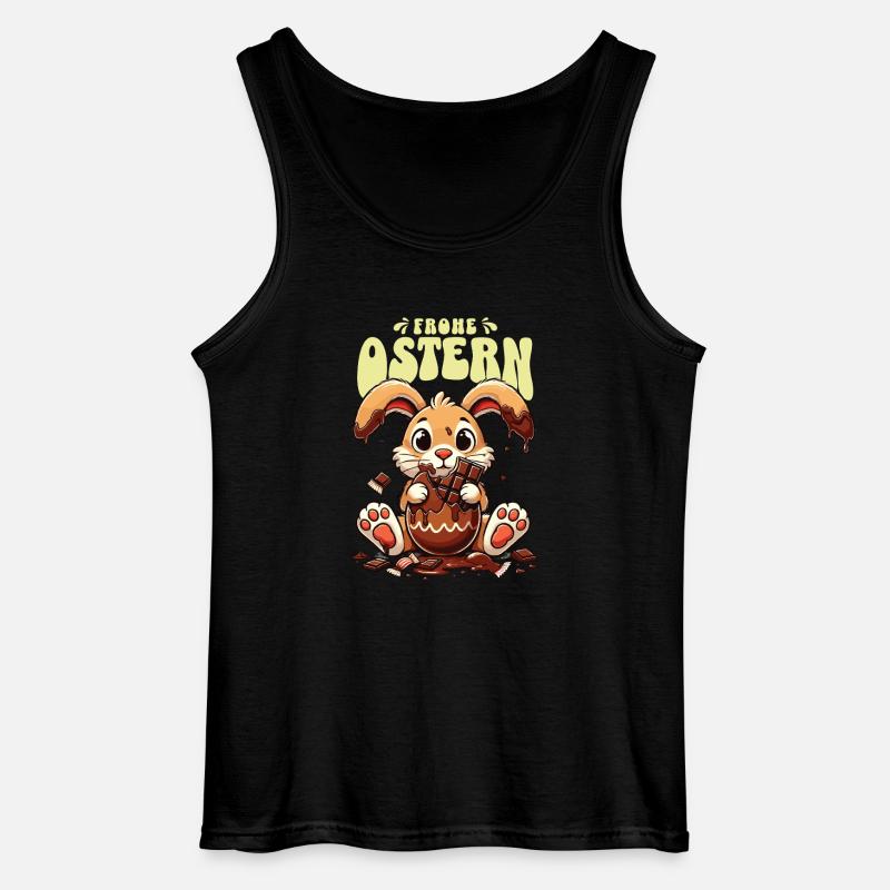 Enjoy Easter Bunny Chocolate - Gildan Men’s Tank Top - black