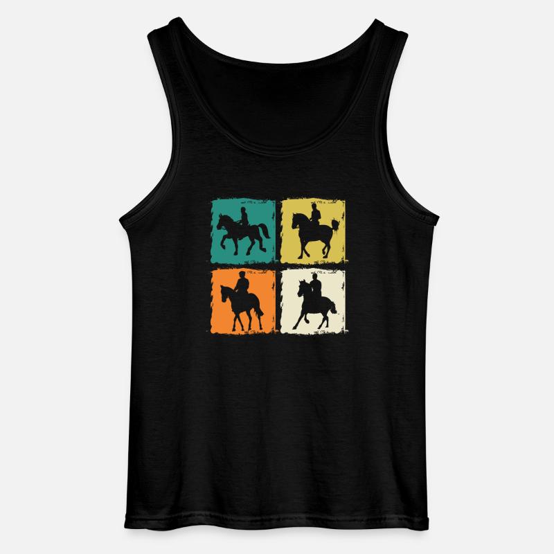 Reiten Pferde - Gildan Männer Tank Top - Schwarz
