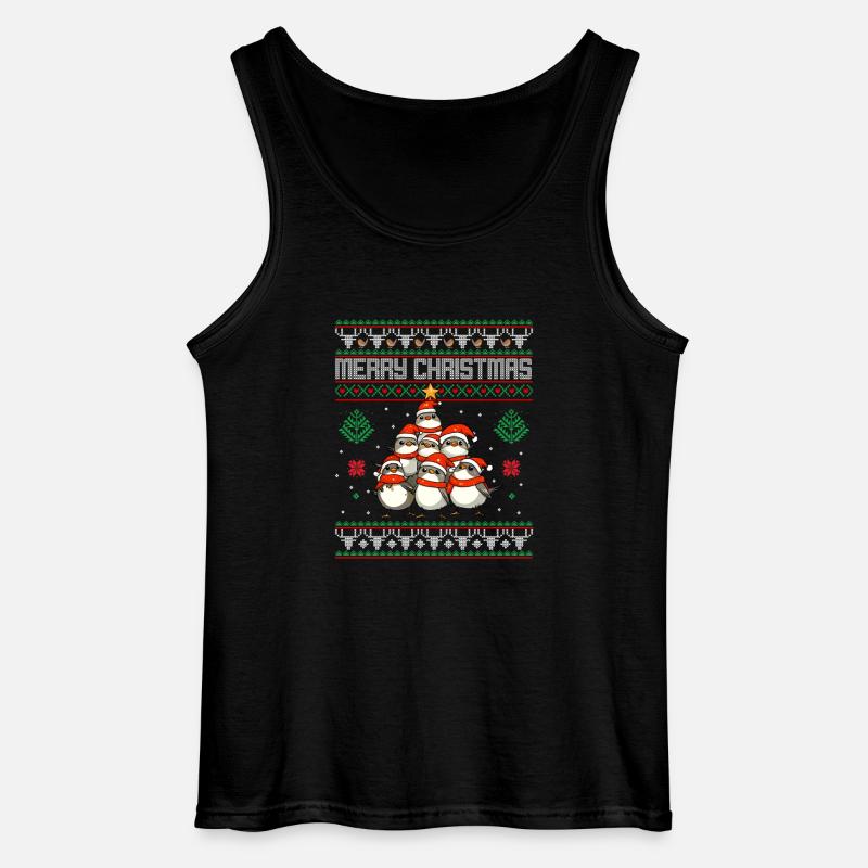 Vogel Weihnachten Rotkehlchen - Gildan Männer Tank Top - Schwarz