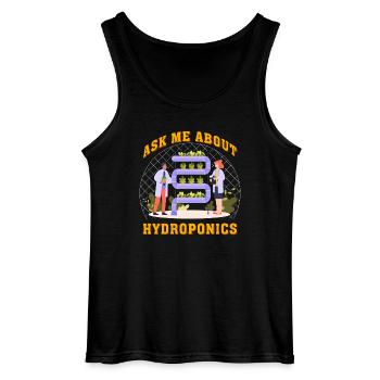 Ask me about Hydroponics - Gildan Men’s Tank Top - black - Front - AI Model Male 185 dark (185cm)