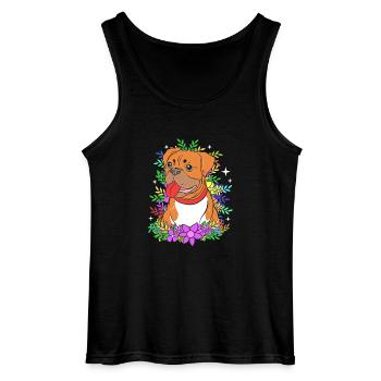 Boxer Hund - Gildan Männer Tank Top - Schwarz - Vorne - AI Model Male 185 dark (185cm)