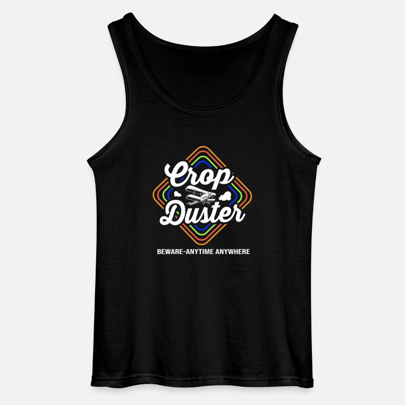 Crop Duster Flugzeug Pilot - Gildan Männer Tank Top - Schwarz