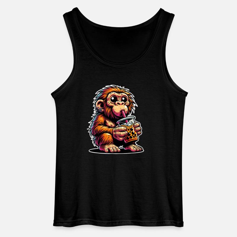 Neandertaler Bubble Tea - Gildan Männer Tank Top - Schwarz