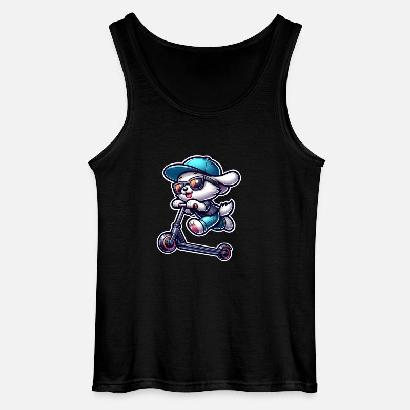 E-Scooter E-Scooter Scooter Dog - Gildan Men’s Tank Top - black