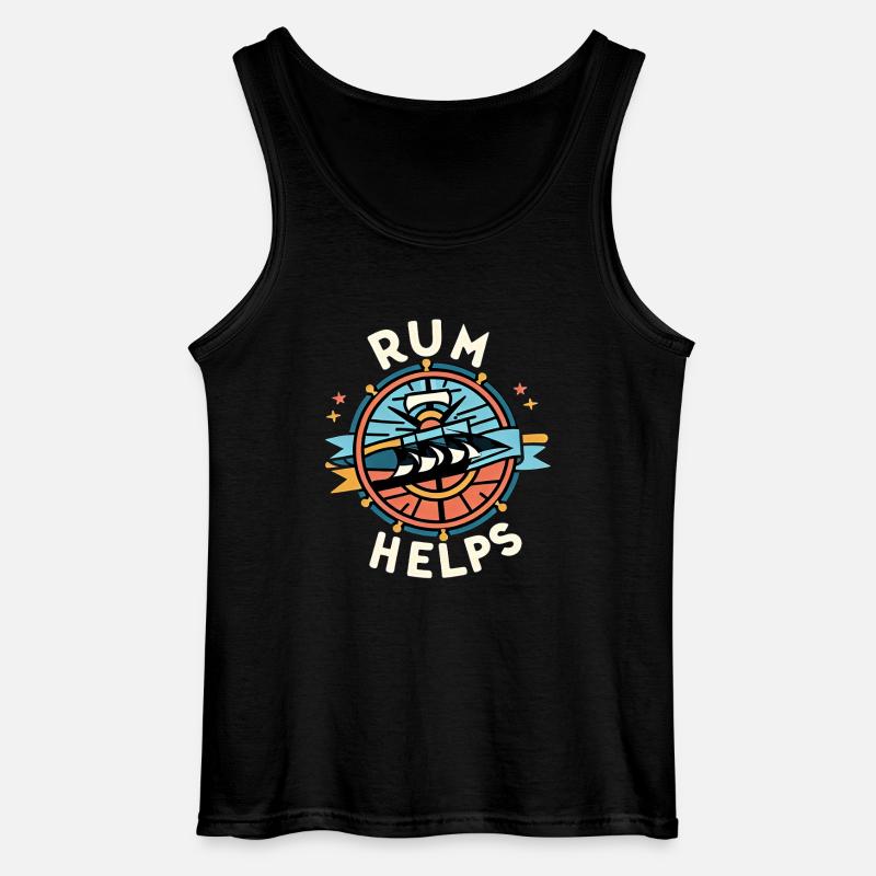Rum Helps 6 - Gildan Männer Tank Top - Schwarz