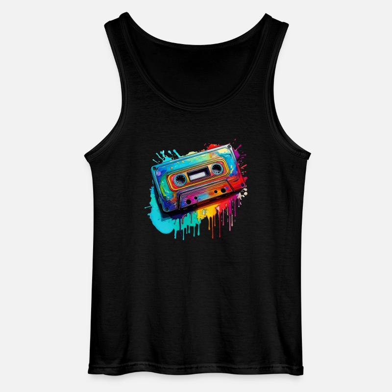 Musikkasette - Gildan Männer Tank Top - Schwarz