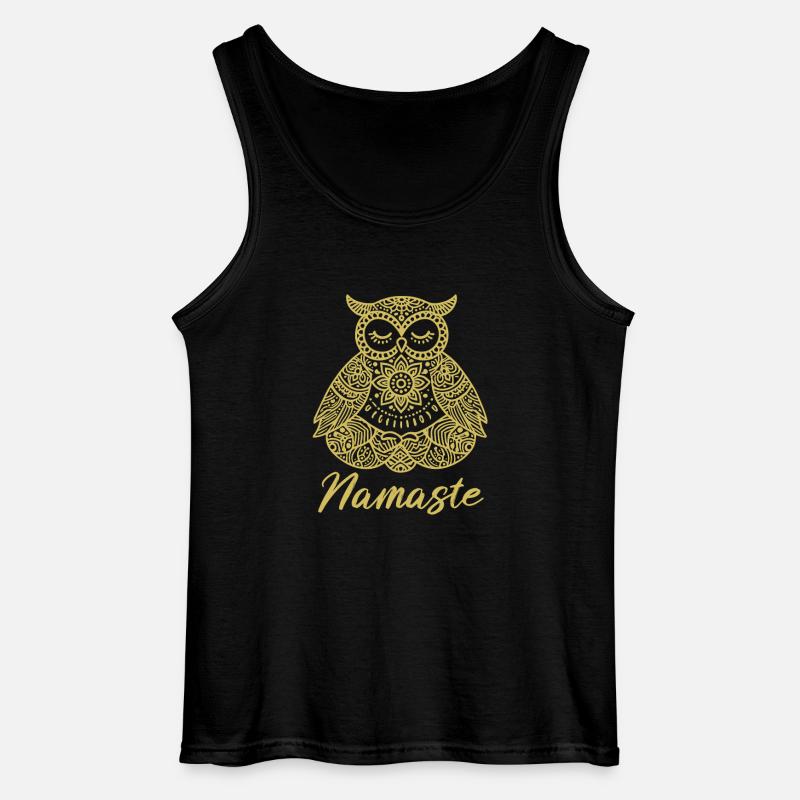 Namaste Eule Mandala - Gildan Männer Tank Top - Schwarz