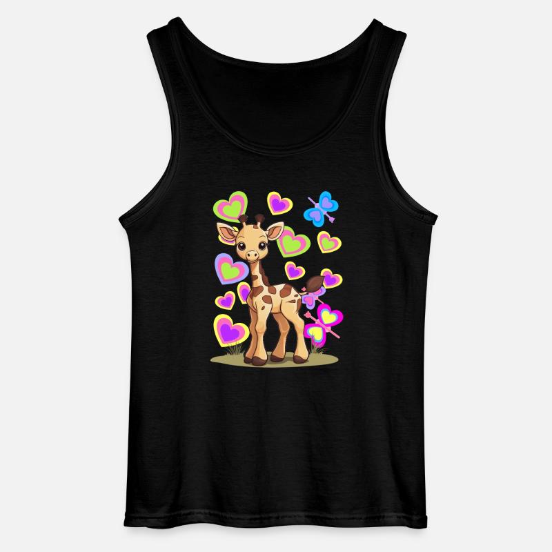 Giraffe Giraffen Kind Kinder - Gildan Männer Tank Top - Schwarz