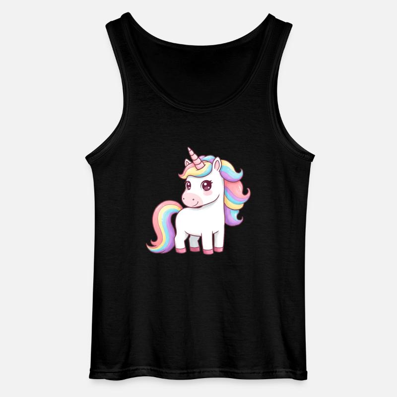 Tier Cartoon Einhorn - Gildan Männer Tank Top - Schwarz