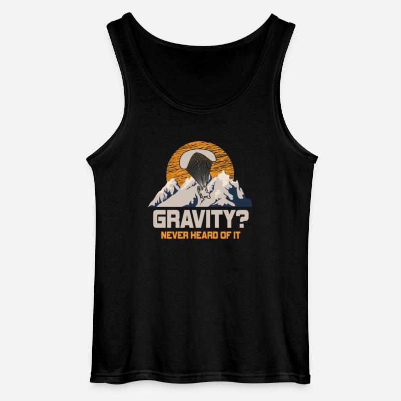 Lustiges Paramotor Gravitations-Meme - Gildan Männer Tank Top - Schwarz