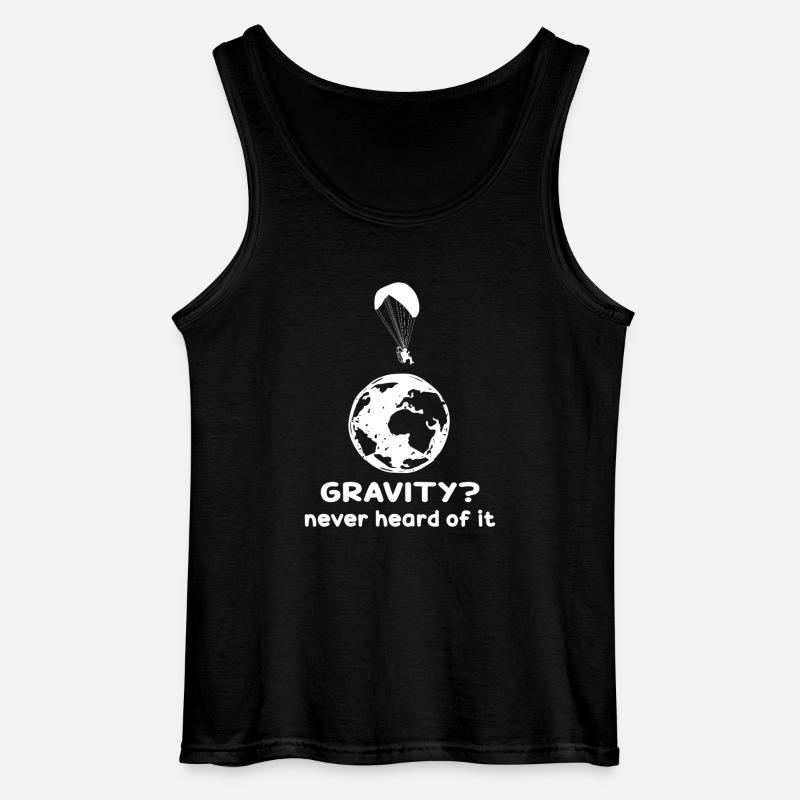 Hilarious Paramotor Gravity Meme - Gildan Men’s Tank Top - black