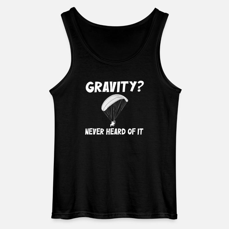 Hilarious Paramotor Gravity Meme - Gildan Men’s Tank Top - black