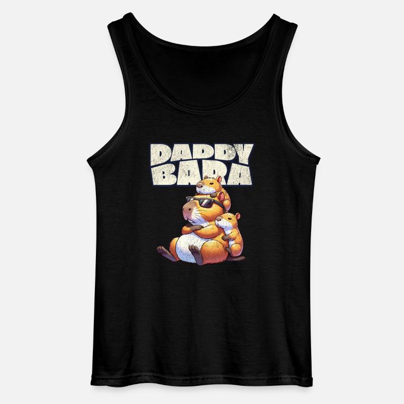 Daddybara Capybara Vater Papa - Gildan Männer Tank Top - Schwarz