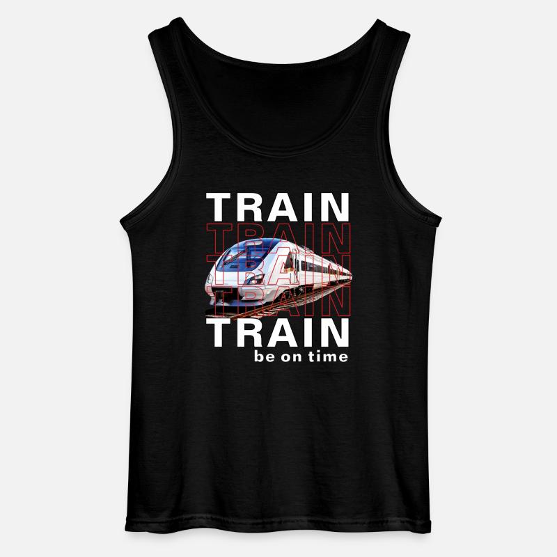 ZUG TRAIN be on time - Gildan Männer Tank Top - Schwarz