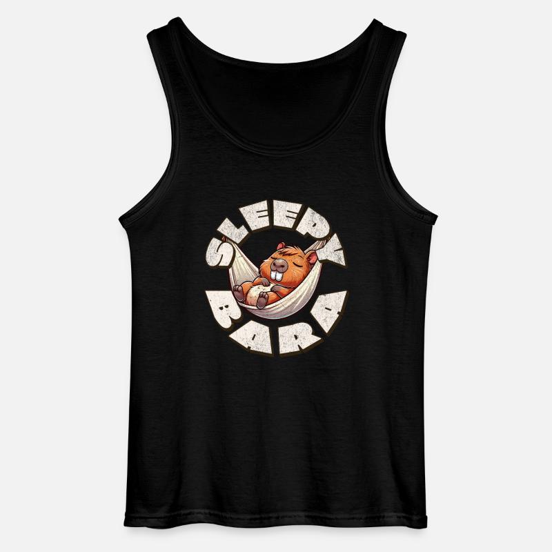 Capybara Sleepybara - Gildan Männer Tank Top - Schwarz