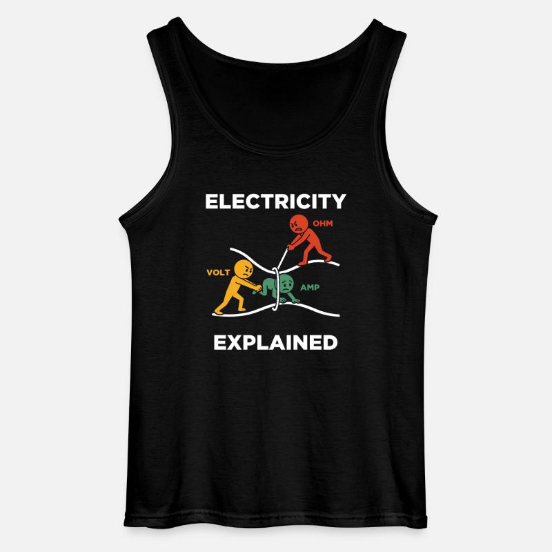 Electricity explained Elektriker - Gildan Männer Tank Top - Schwarz