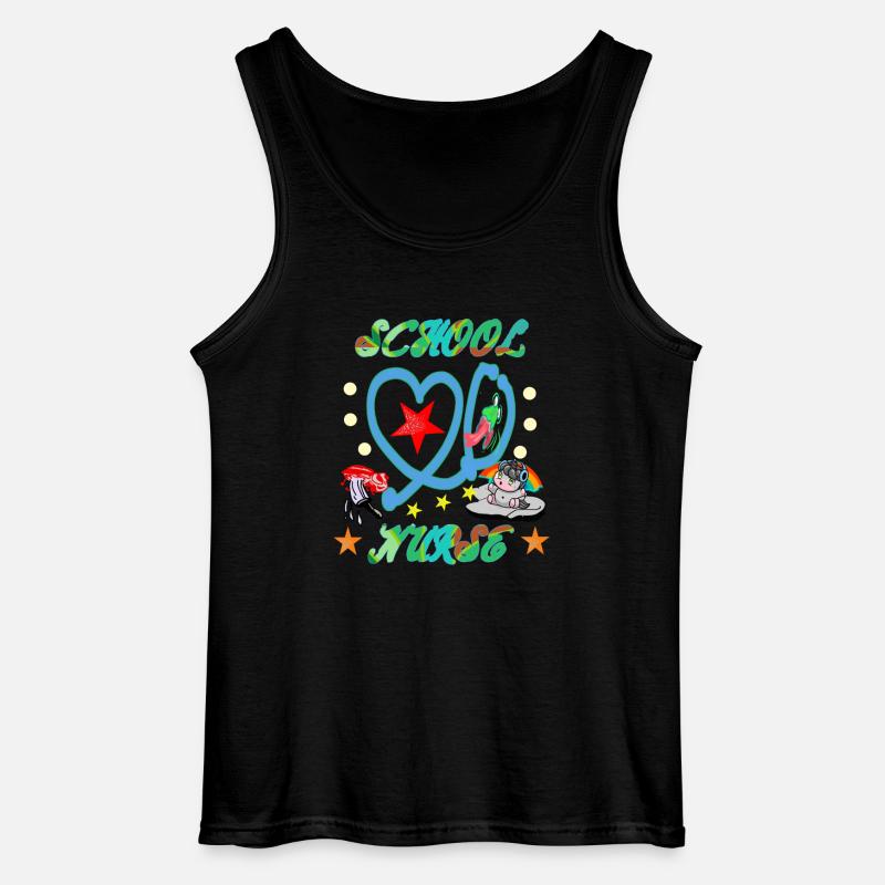Bunte Schulkrankenschwester - Gildan Männer Tank Top - Schwarz