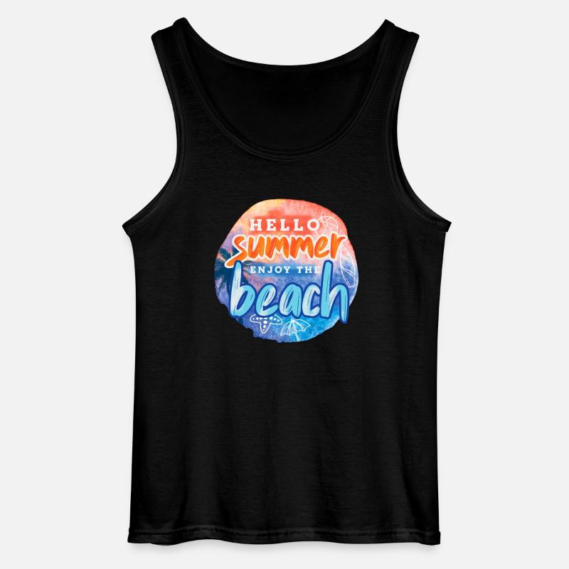 Hello Summer Beach - Gildan Männer Tank Top - Schwarz