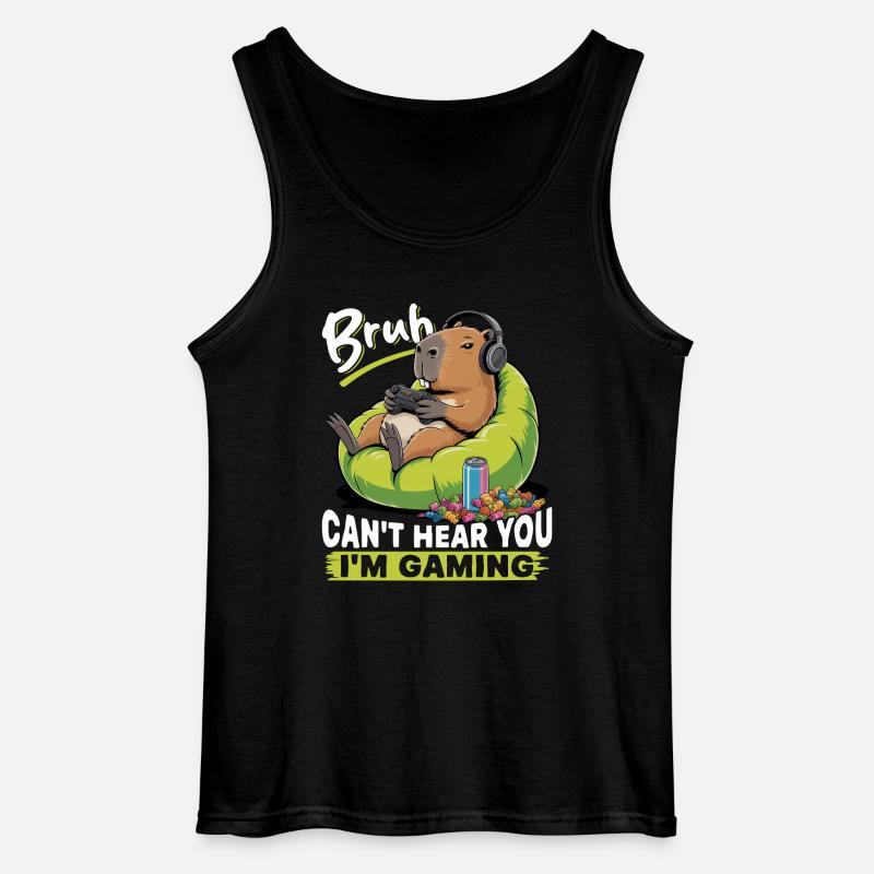 Capybara Gamer Gaming - Gildan Men’s Tank Top - black