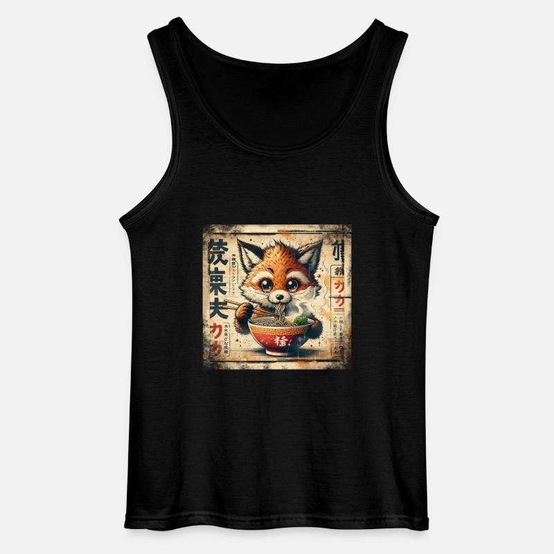 Fuchs Ramen - Gildan Männer Tank Top - Schwarz